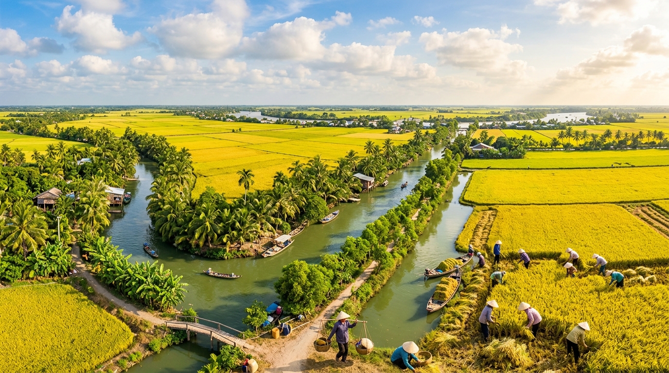 Cánh đồng lúa Đồng bằng sông Cửu Long