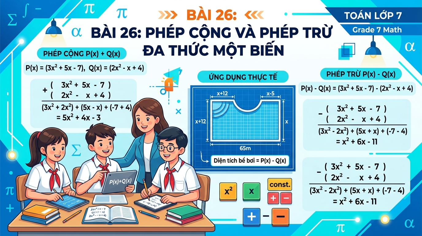 Bài 26: Phép cộng và phép trừ đa thức một biến