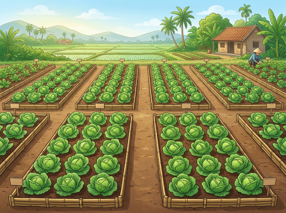 Bài toán thực tế vườn cải bắp